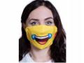 Maska Maseczka Emoji z Nadrukiem ŁZY SZCZĘŚCIA Bawełna 3D / 2 Warstwy / Wielorazowa